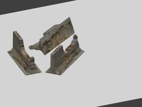 Damaged concrete barrier  Poly count in desc  preview image